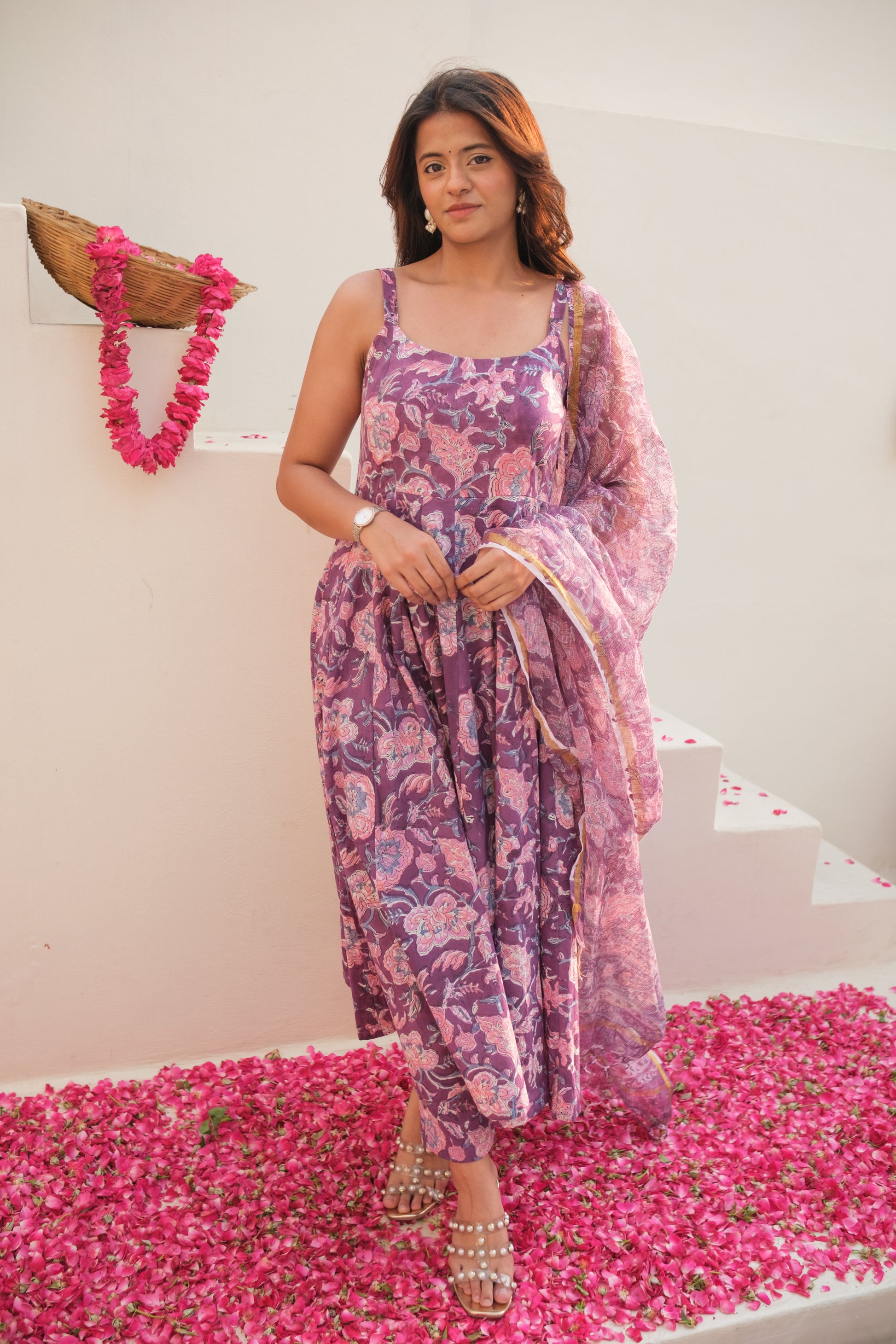 IRAJA Amethyst Block-Print Kurta Set
