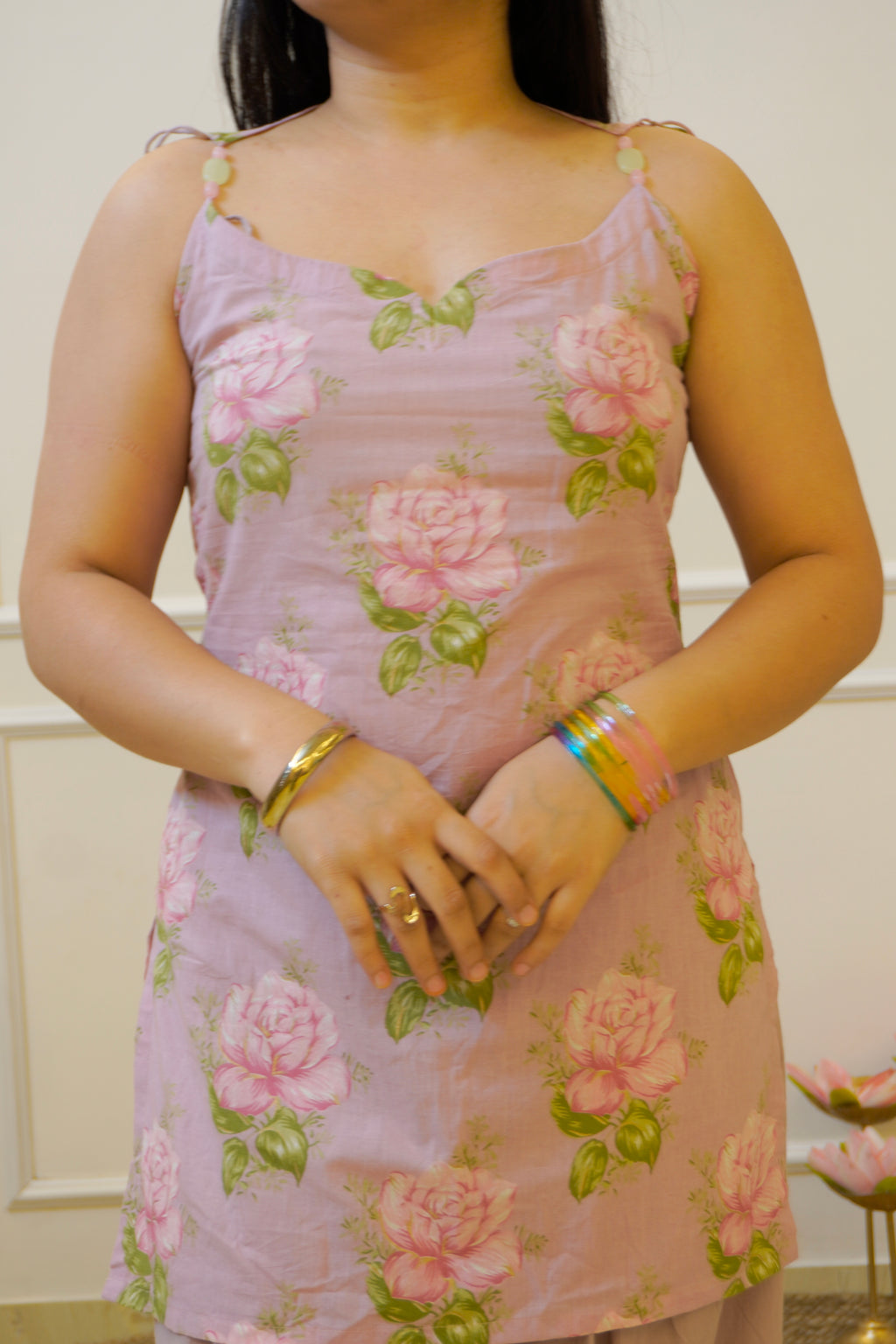 GULABAE Lavender co- ord set with detachable sleeves