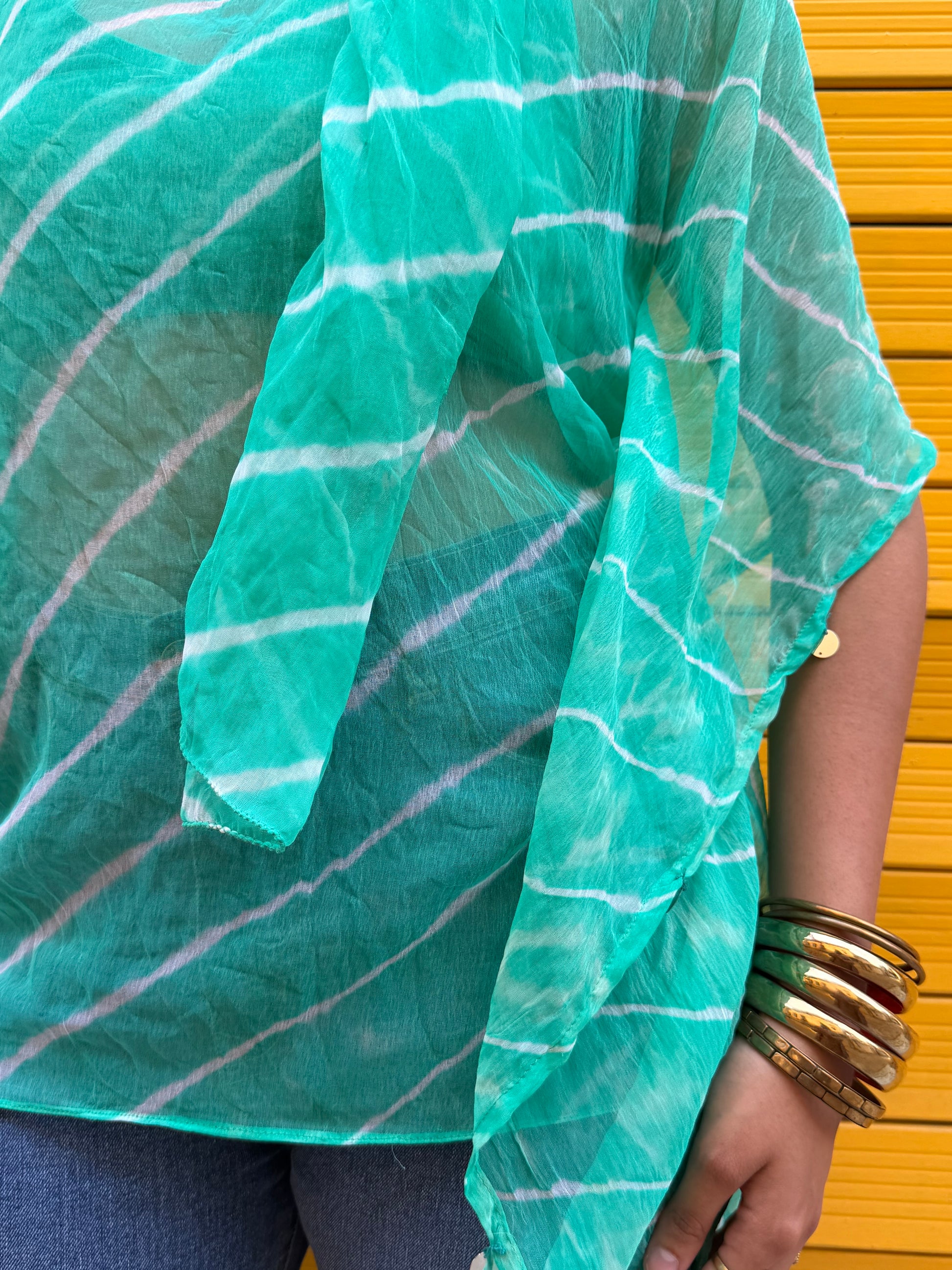 It Girl Leher Kaftan Kurti Set with Scarf