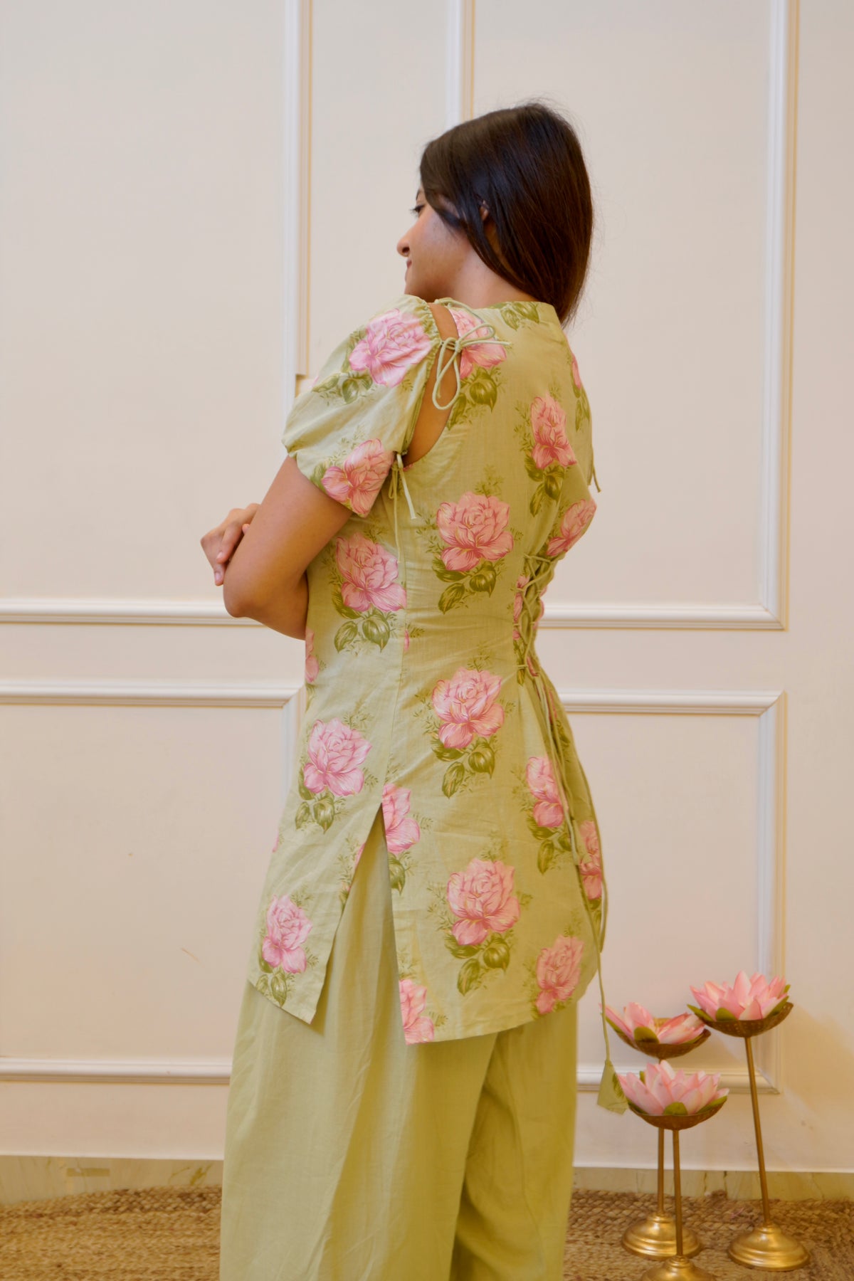 GULABAE Pista co- ord set with detachable sleeves