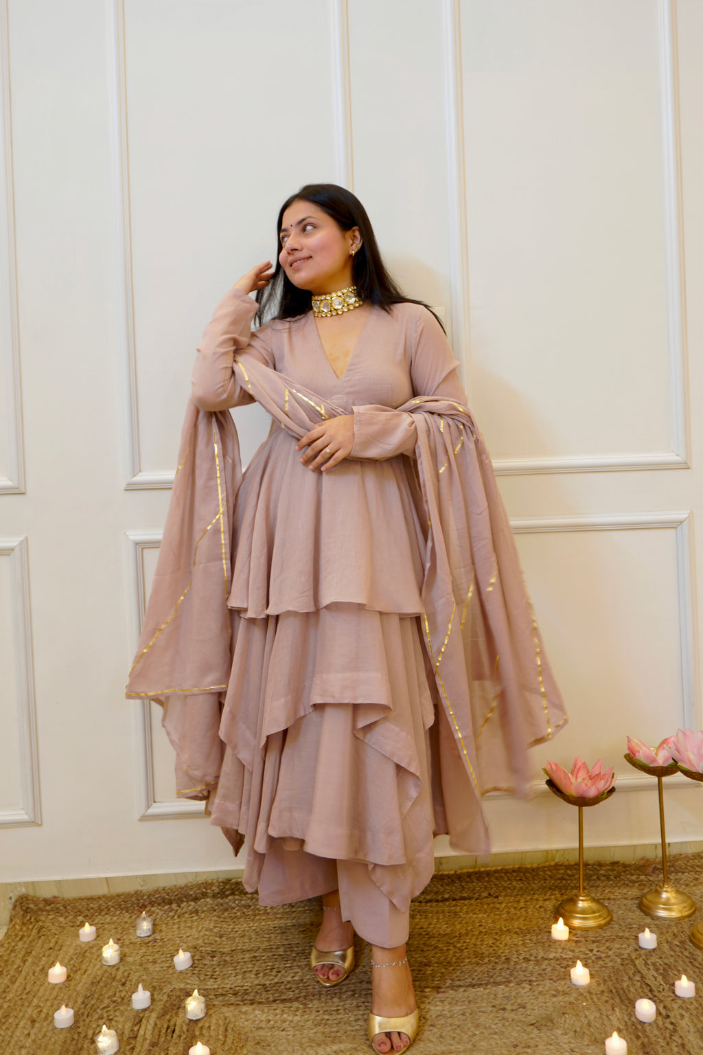 PADMA Mul cotton anarkali set
