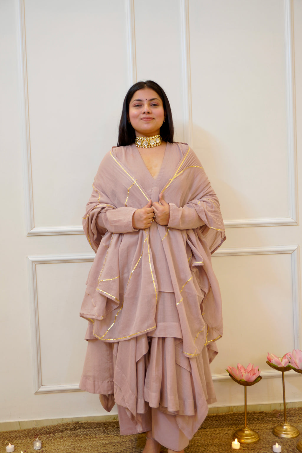 PADMA Mul cotton anarkali set