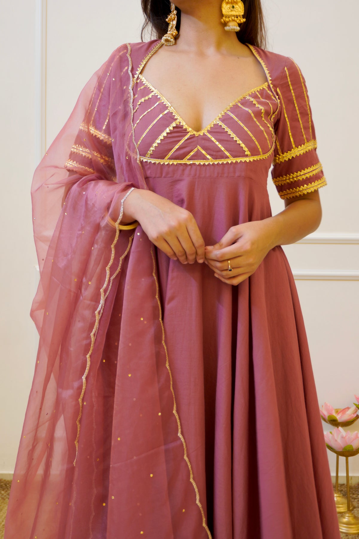 AANGI cotton anarkali set with dupatta