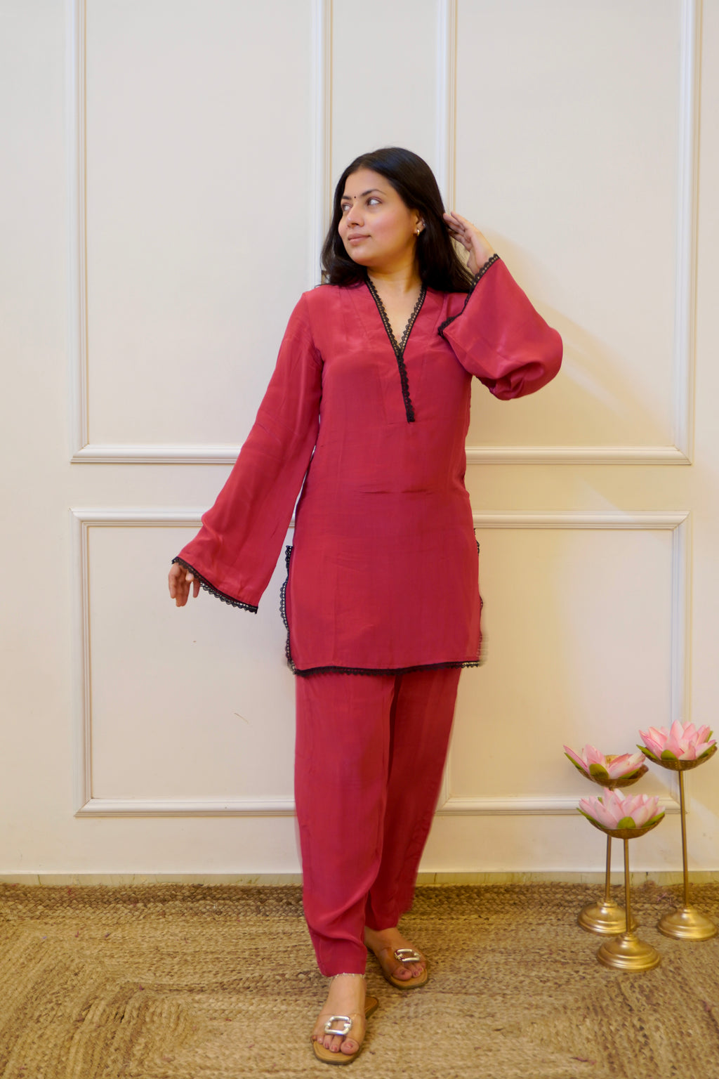 Aarzu maroon co- ord set