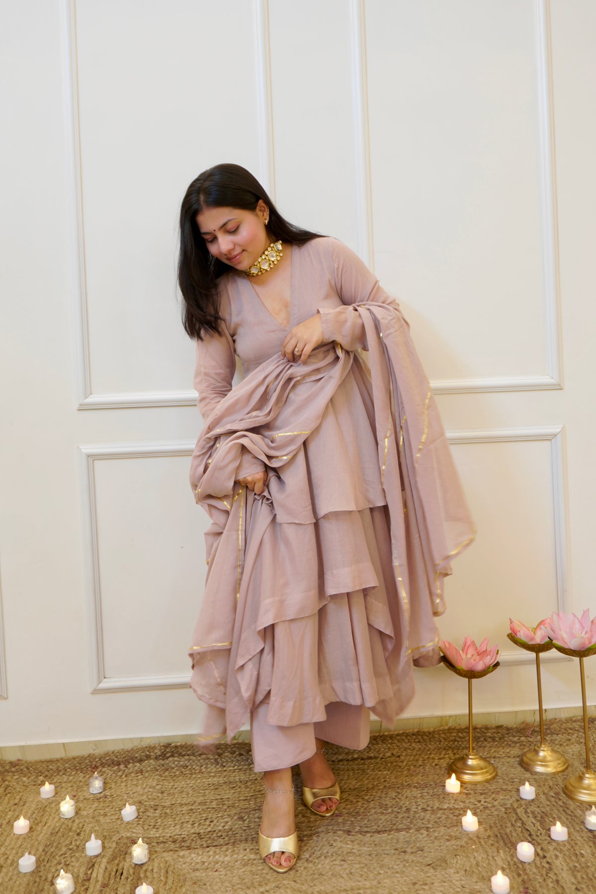 PADMA Mul cotton anarkali set