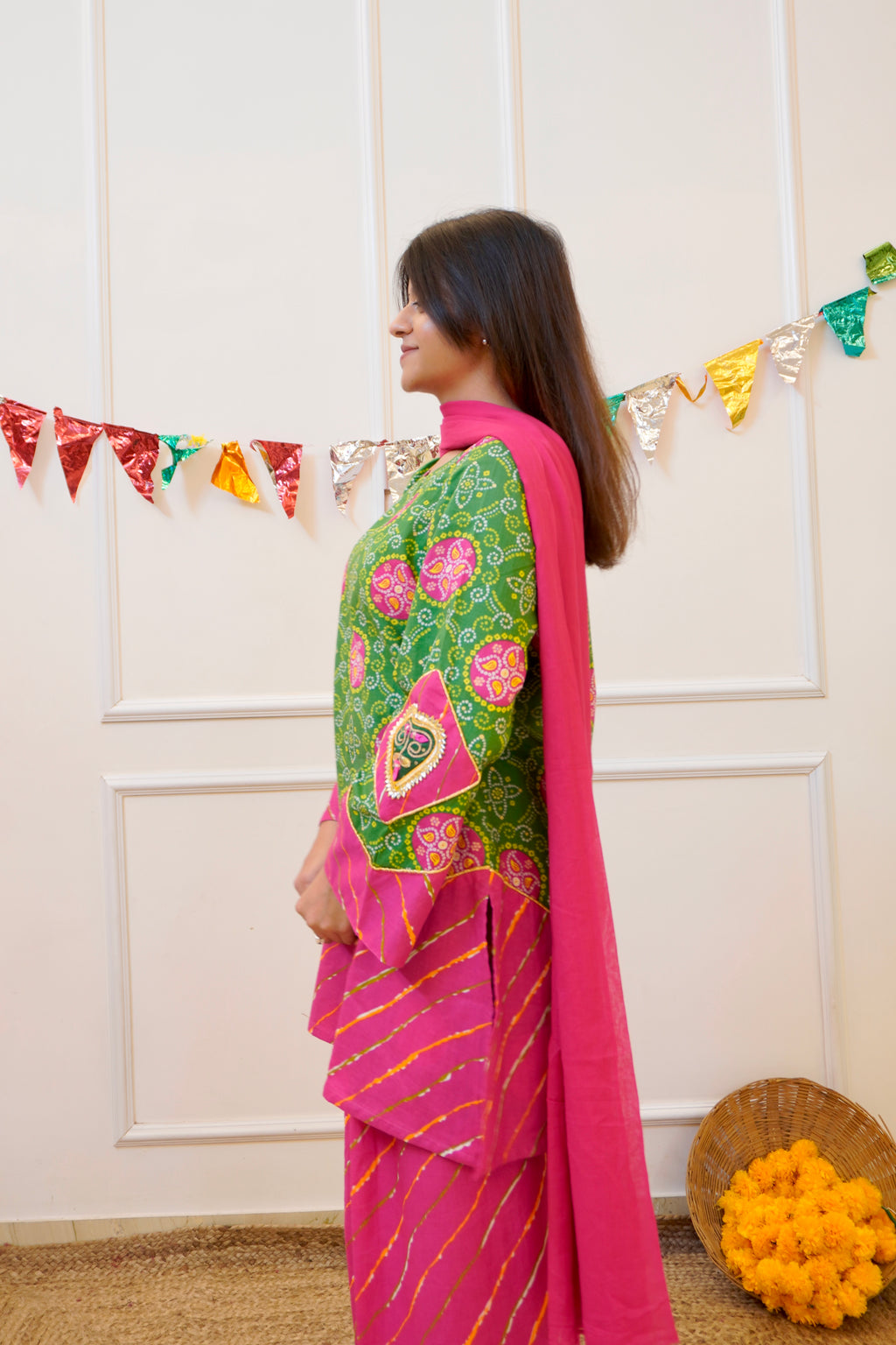 Panna cotton farshi set with dupatta