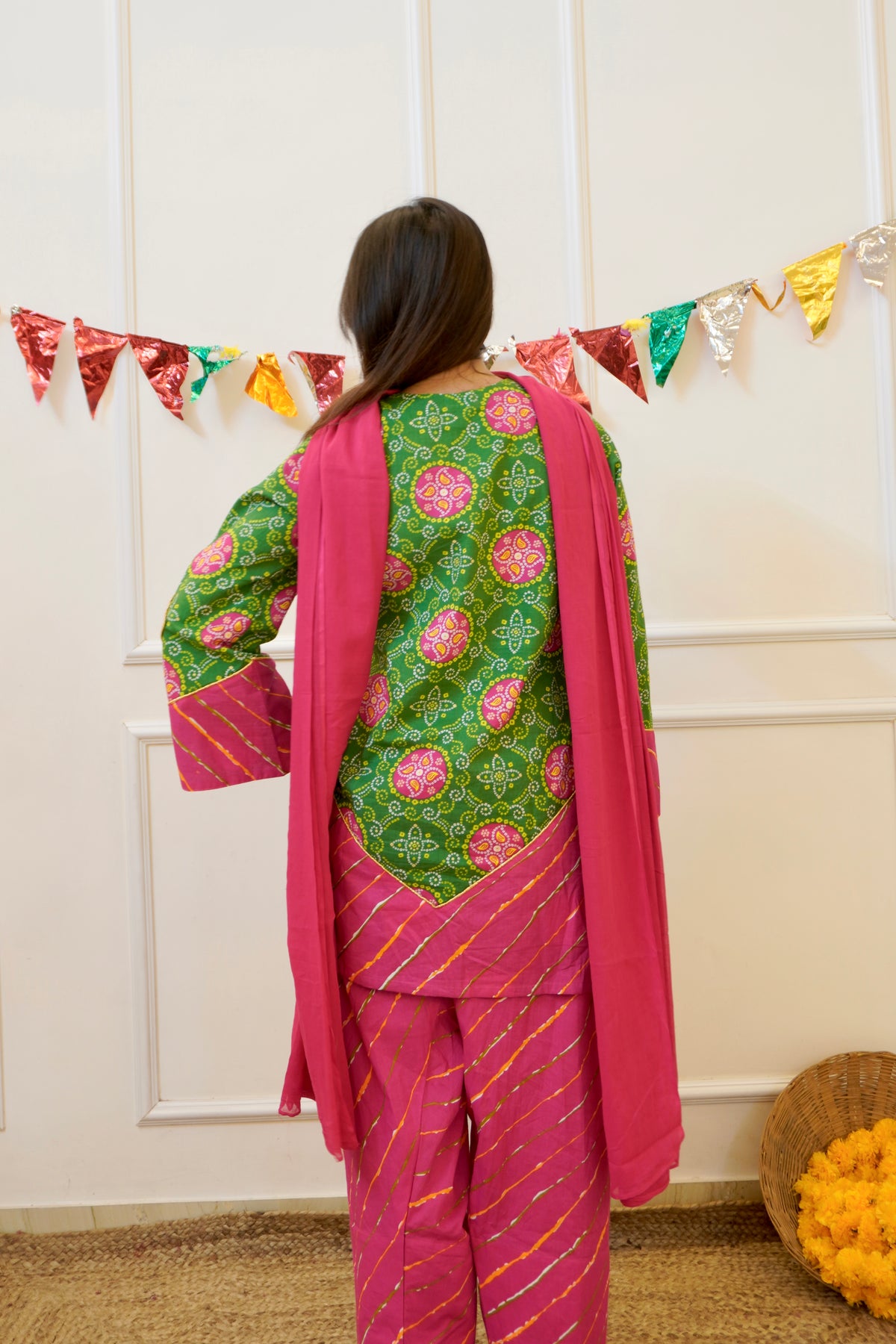Panna cotton farshi set with dupatta