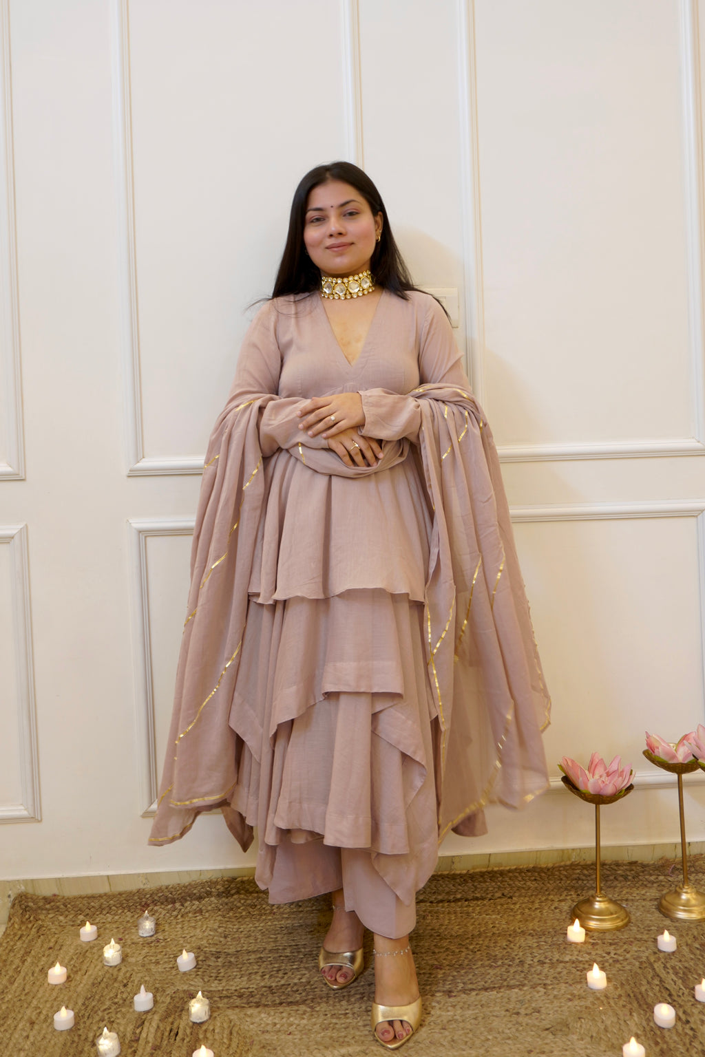 PADMA Mul cotton anarkali set