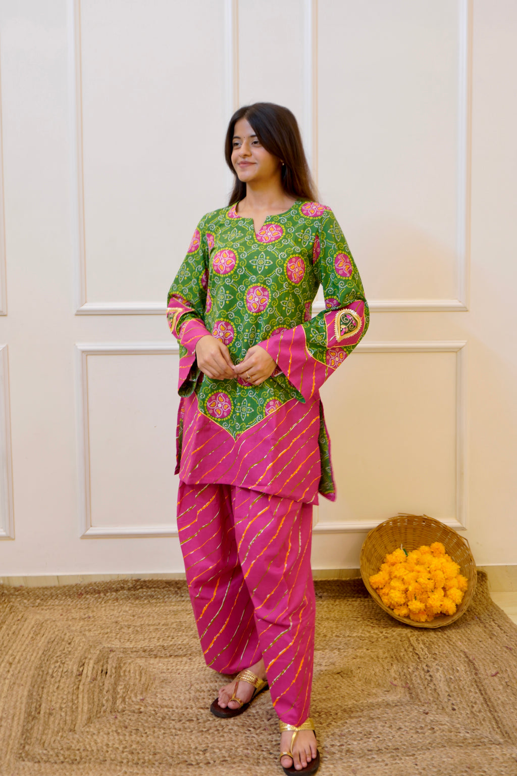 Panna cotton farshi set with dupatta