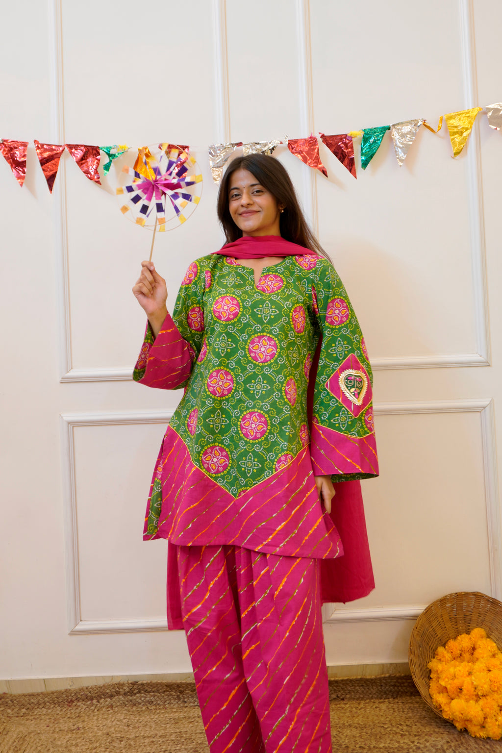 Panna cotton farshi set with dupatta