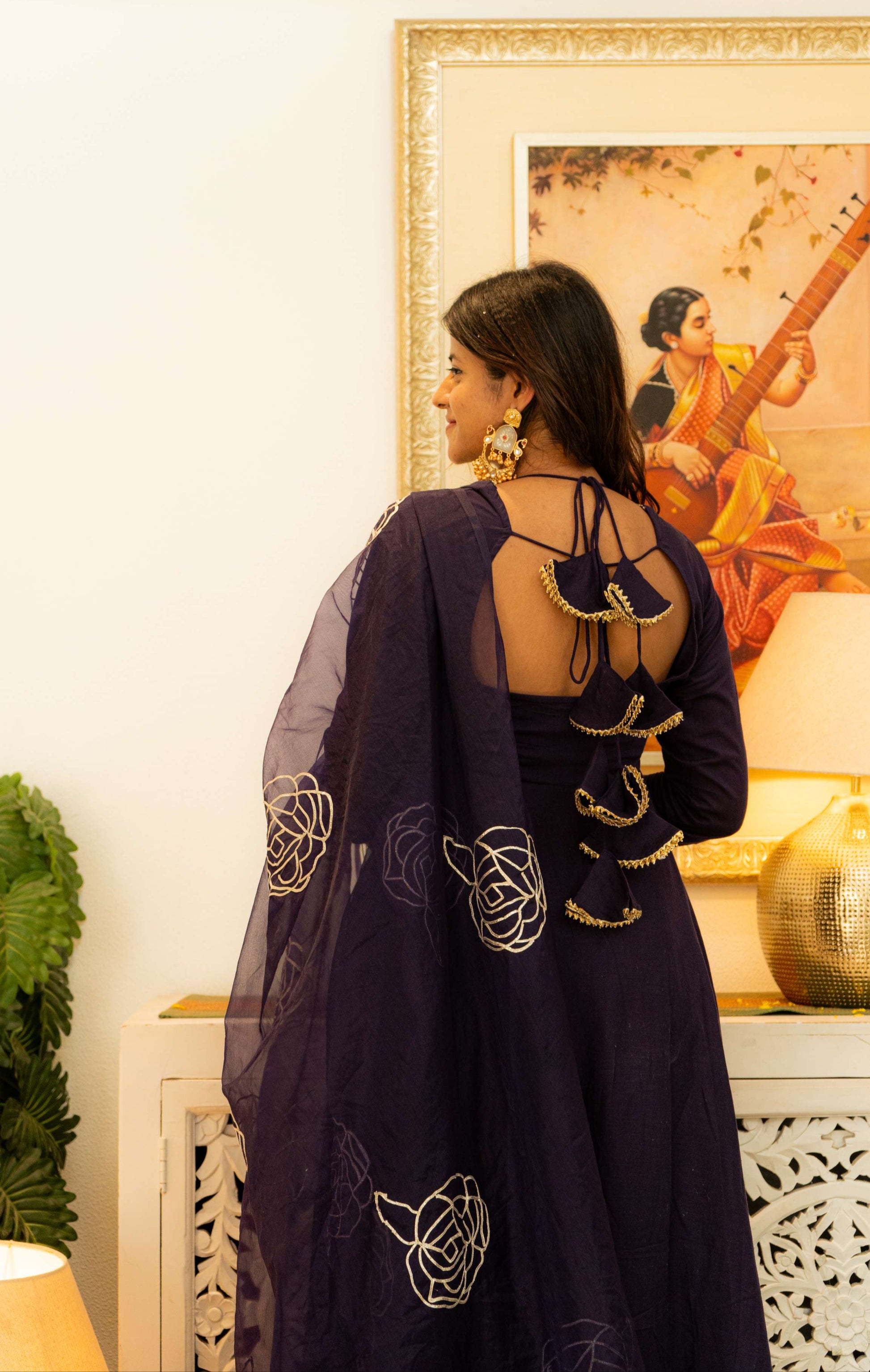 NOORANI Midnight Purple Kanchli Style Kurta Set