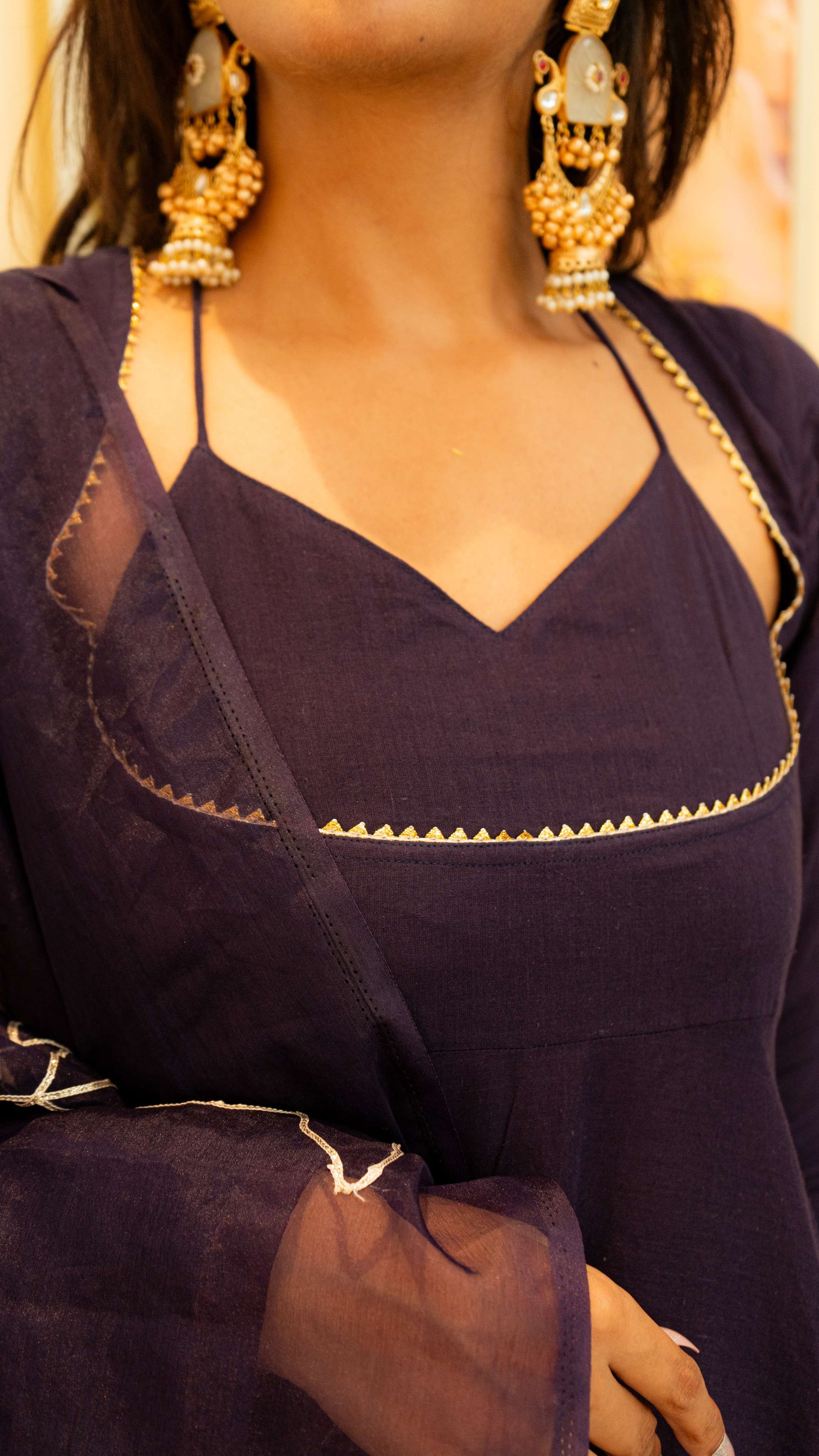 NOORANI Midnight Purple Kanchli Style Kurta Set