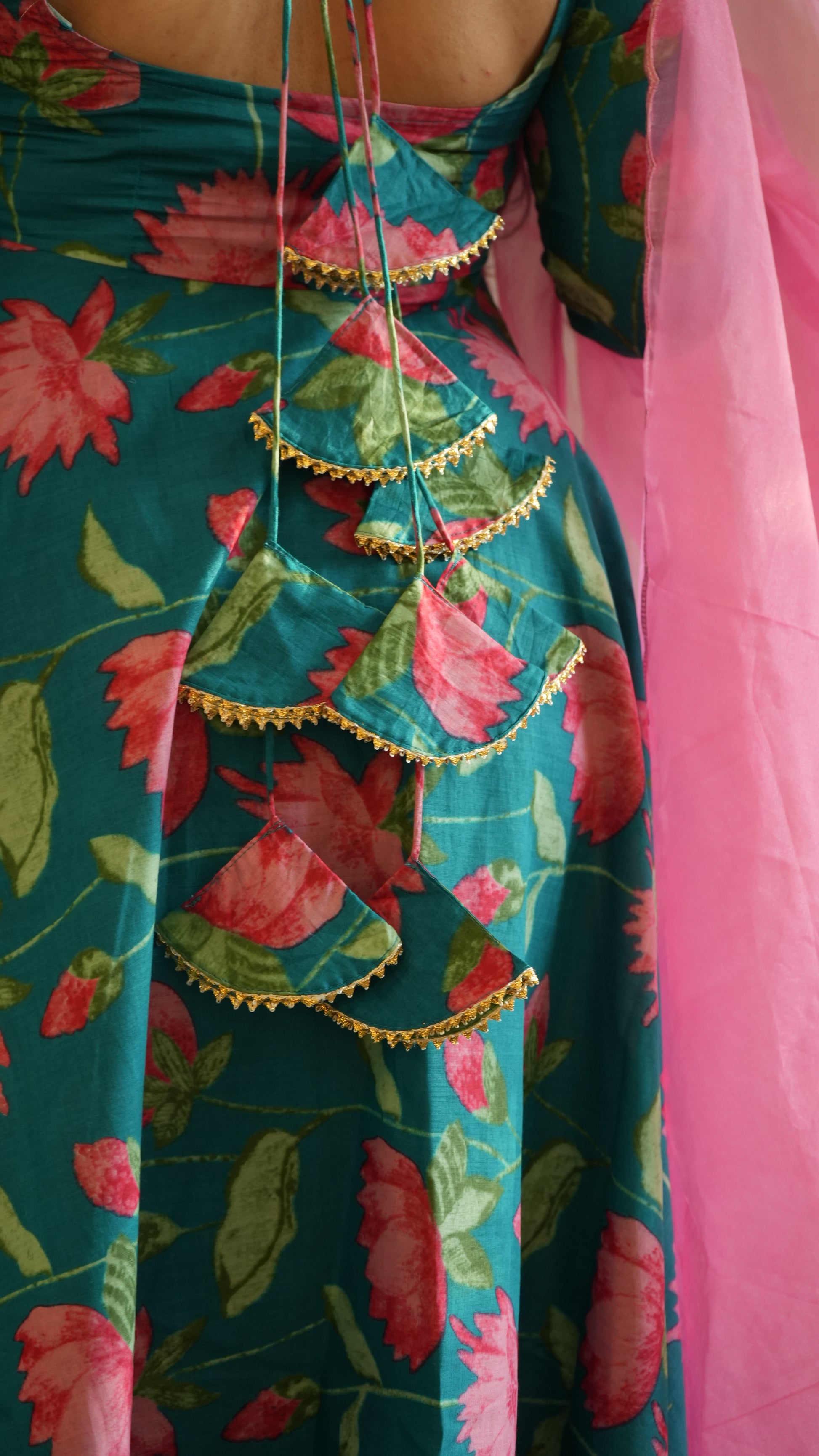 KANCHLI Blue Floral Kurta Set