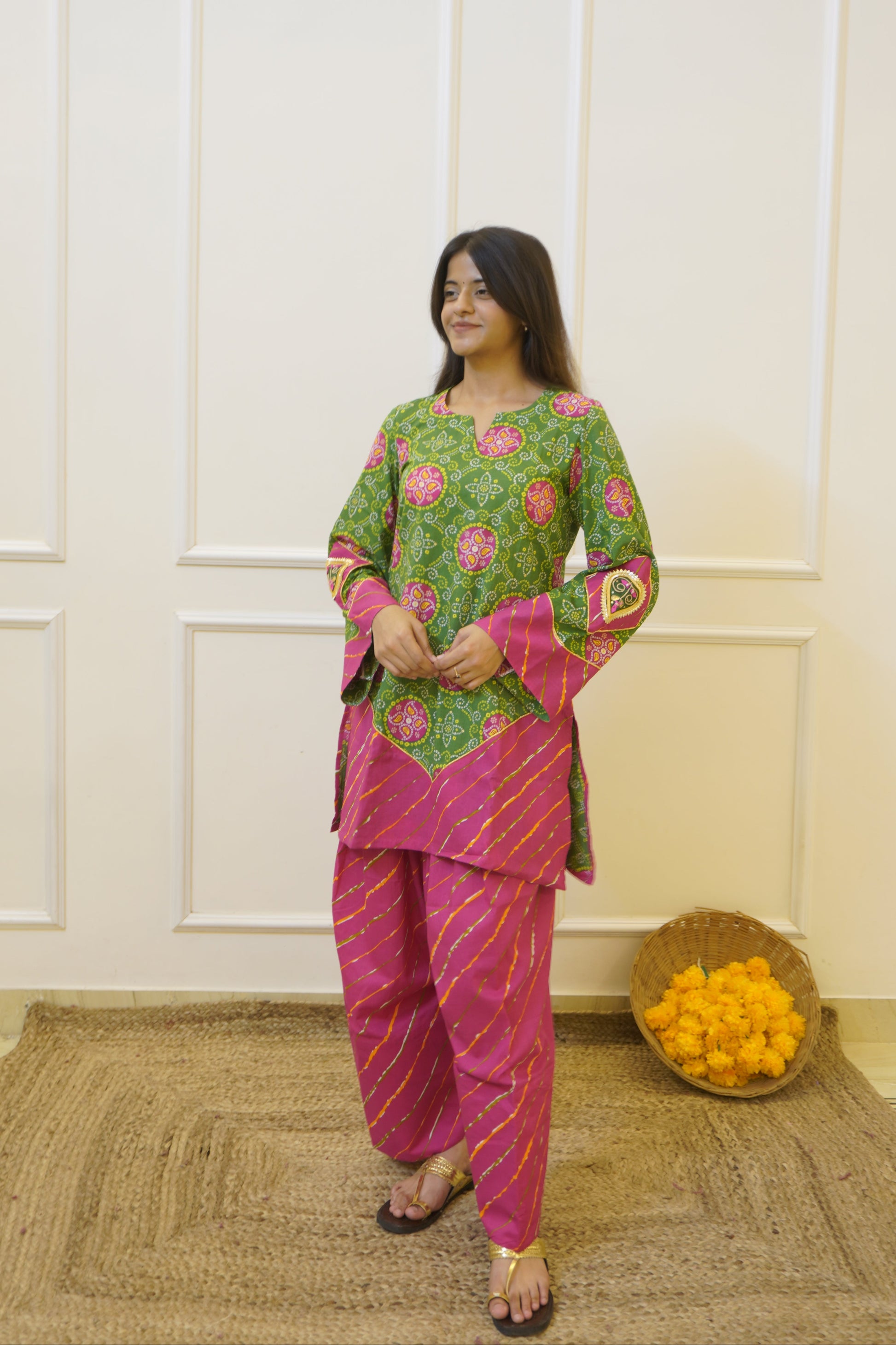 Panna cotton farshi set with dupatta