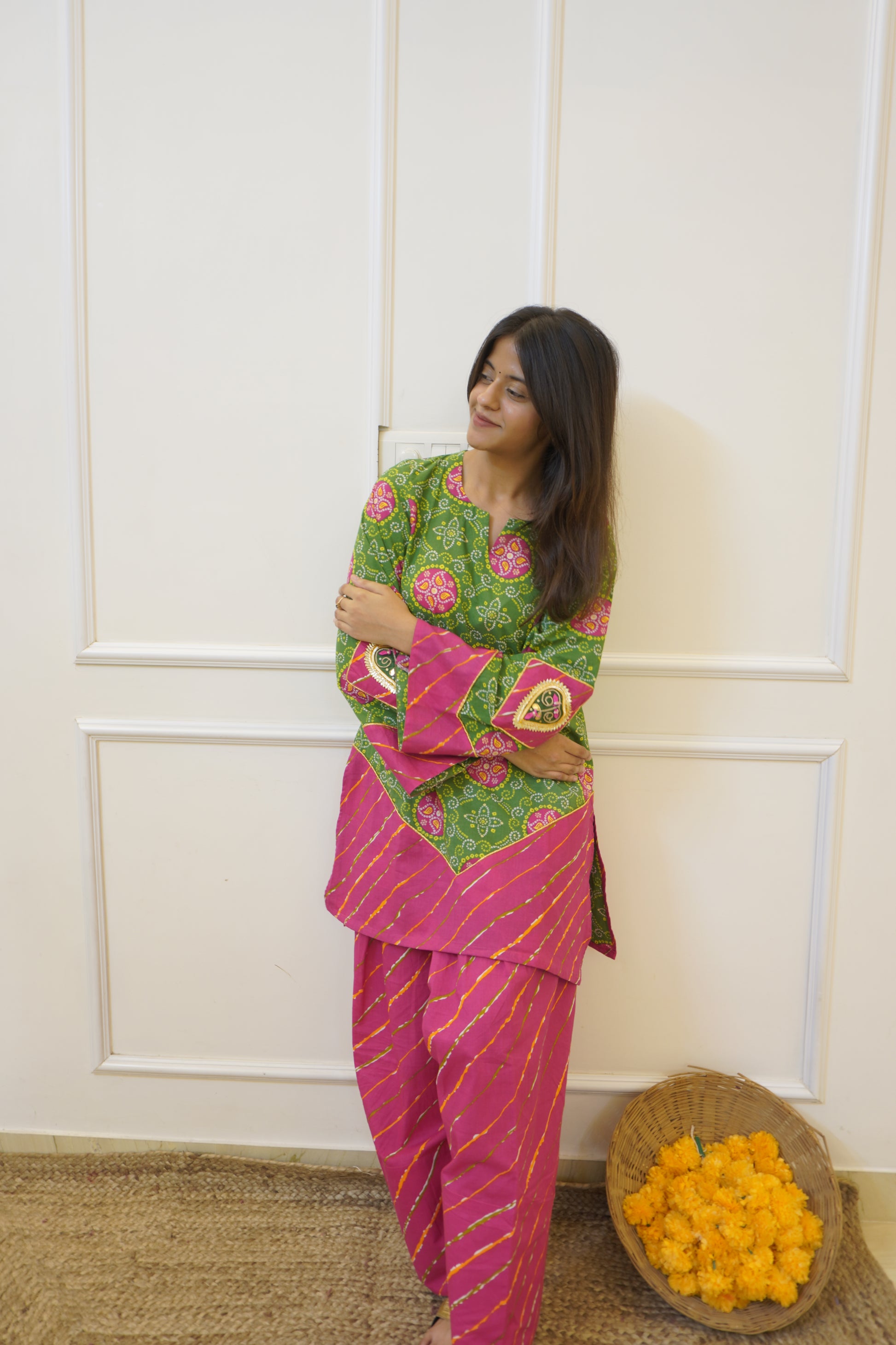 Panna cotton farshi set with dupatta