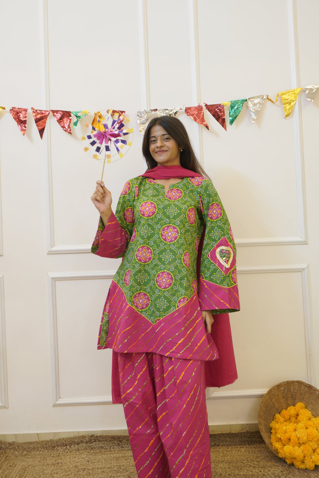 Panna cotton farshi set with dupatta