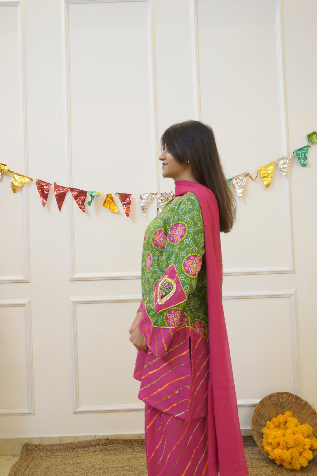 Panna cotton farshi set with dupatta