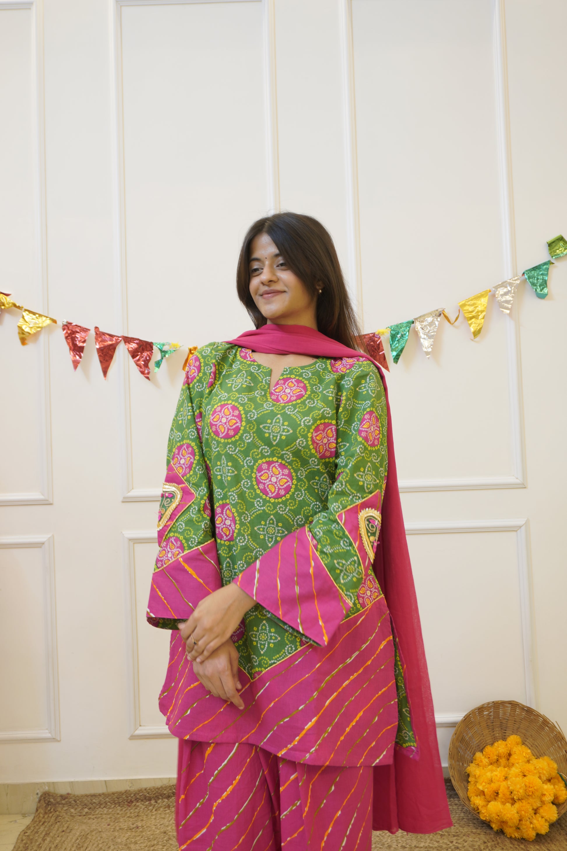 Panna cotton farshi set with dupatta