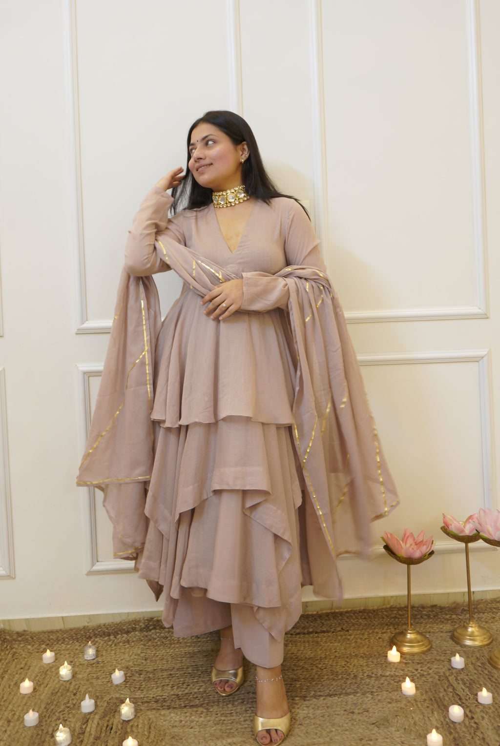PADMA mul cotton anarkali set
