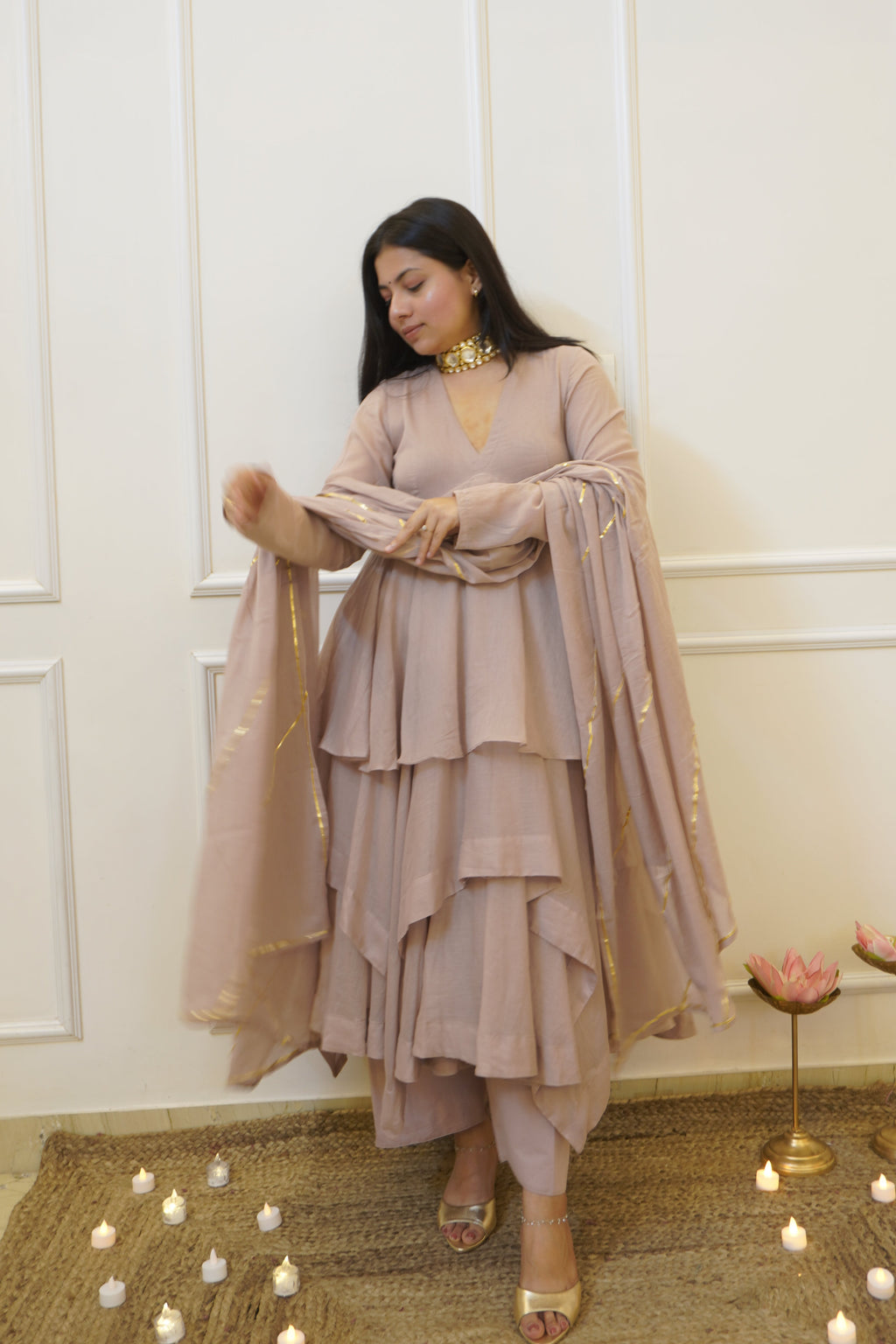 PADMA mul cotton anarkali set