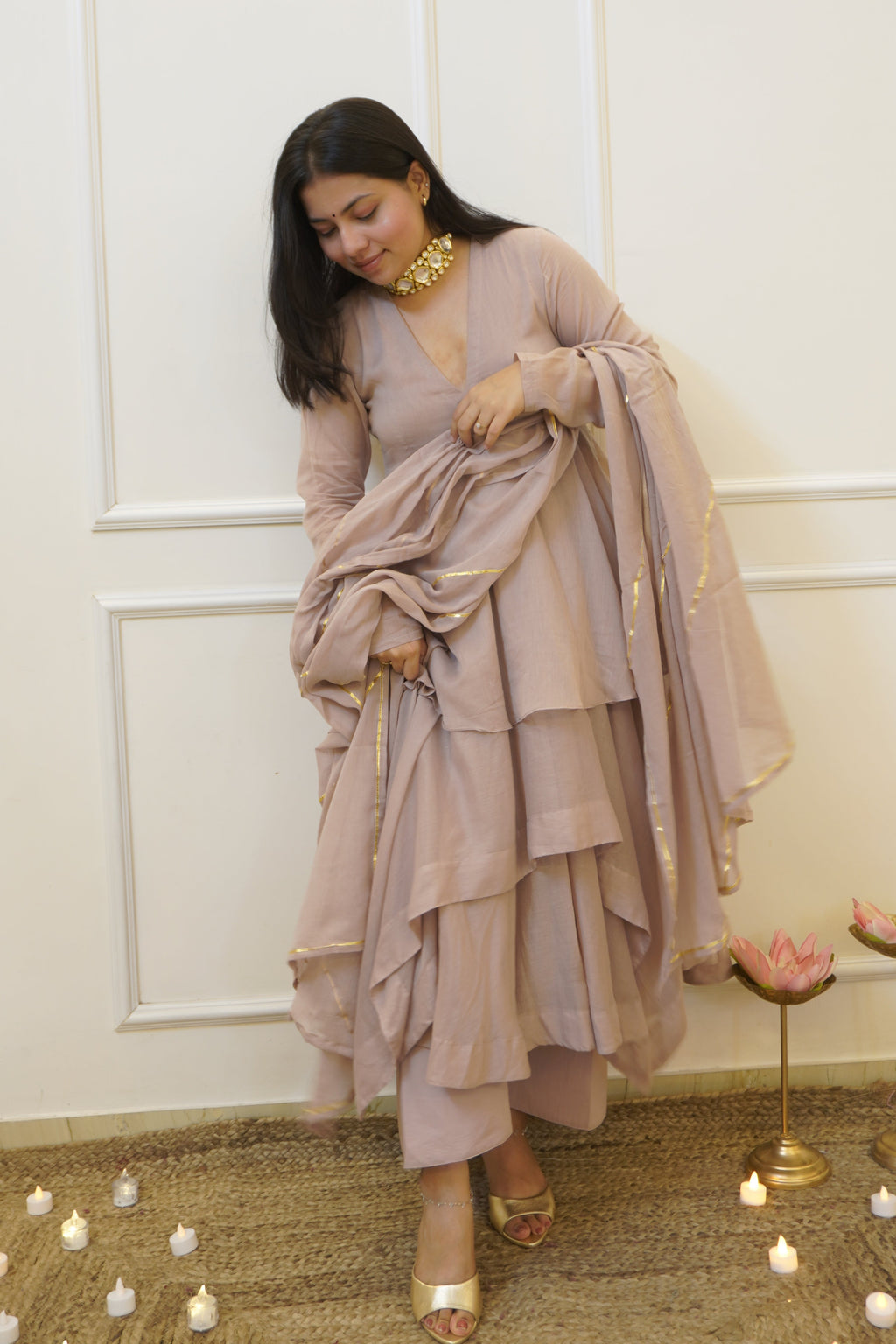 PADMA mul cotton anarkali set