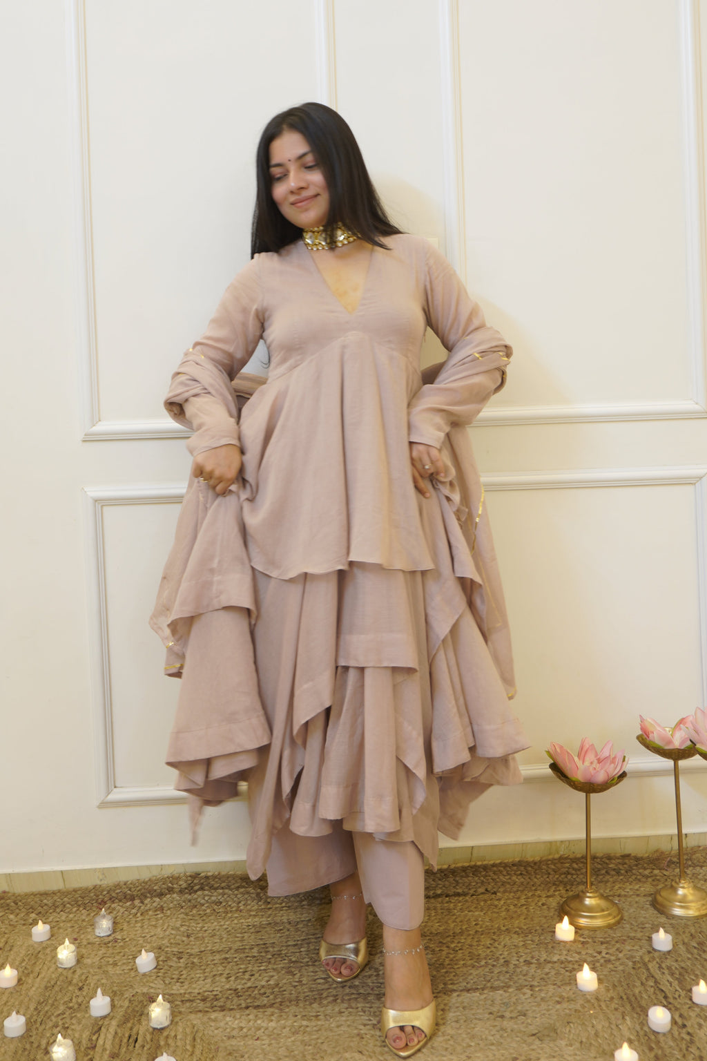 PADMA mul cotton anarkali set