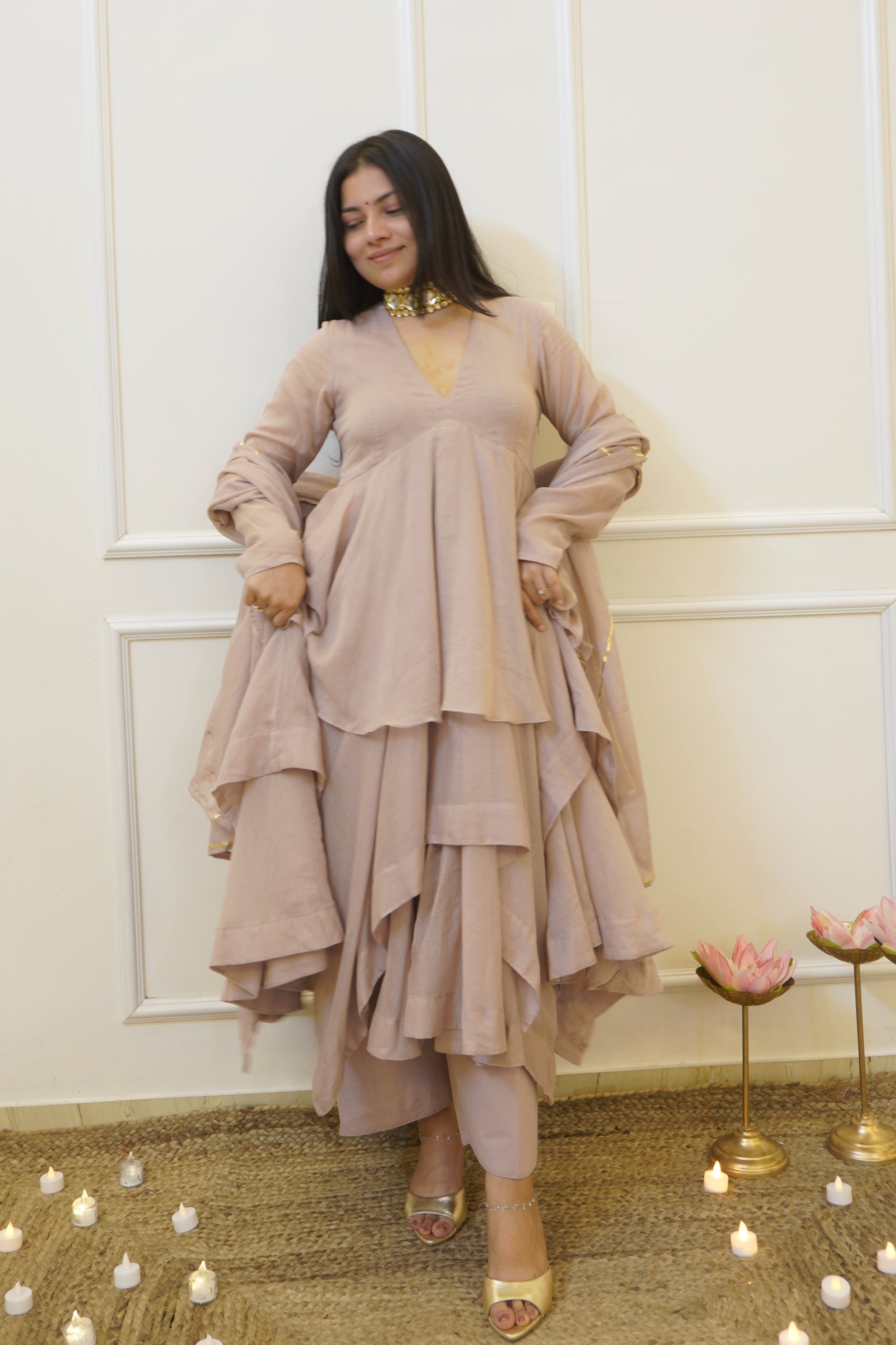PADMA mul cotton anarkali set