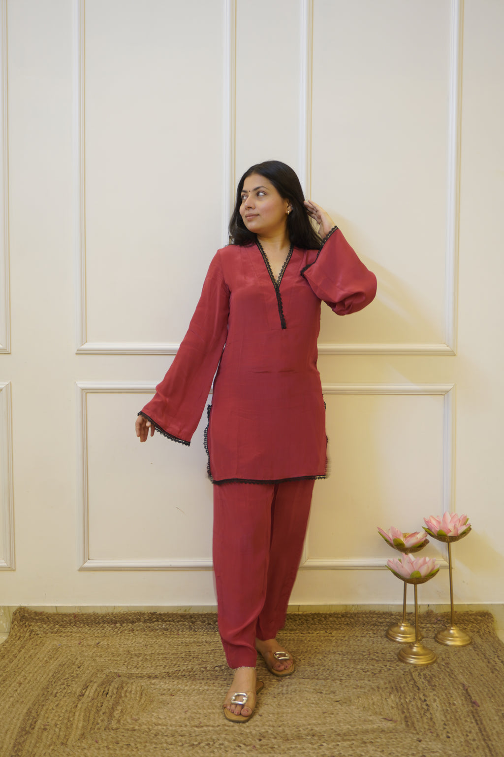 Aarzu maroon co- ord set