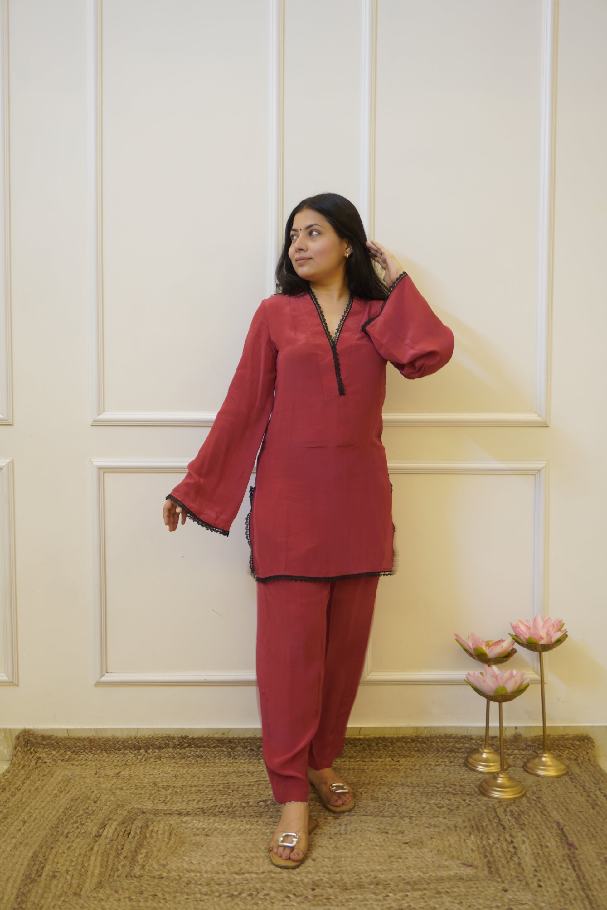 Aarzu maroon co- ord set