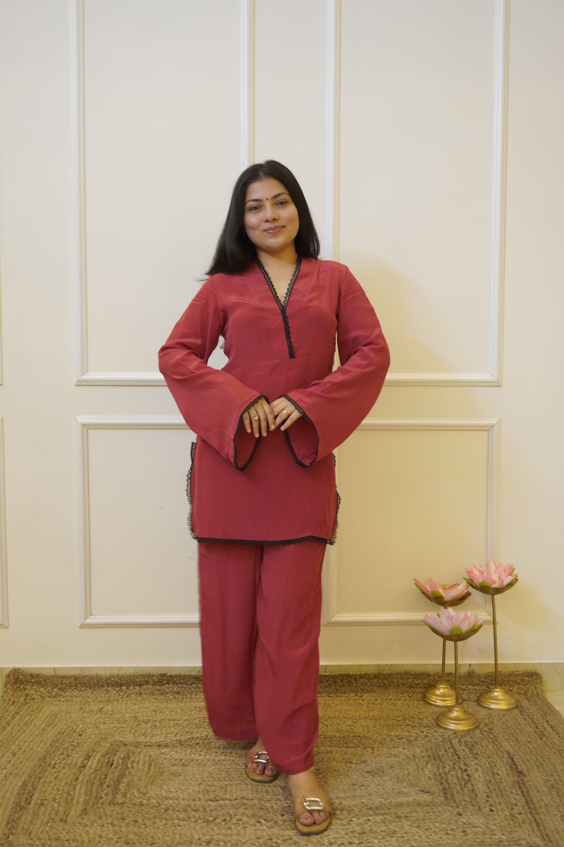 Aarzu maroon co- ord set