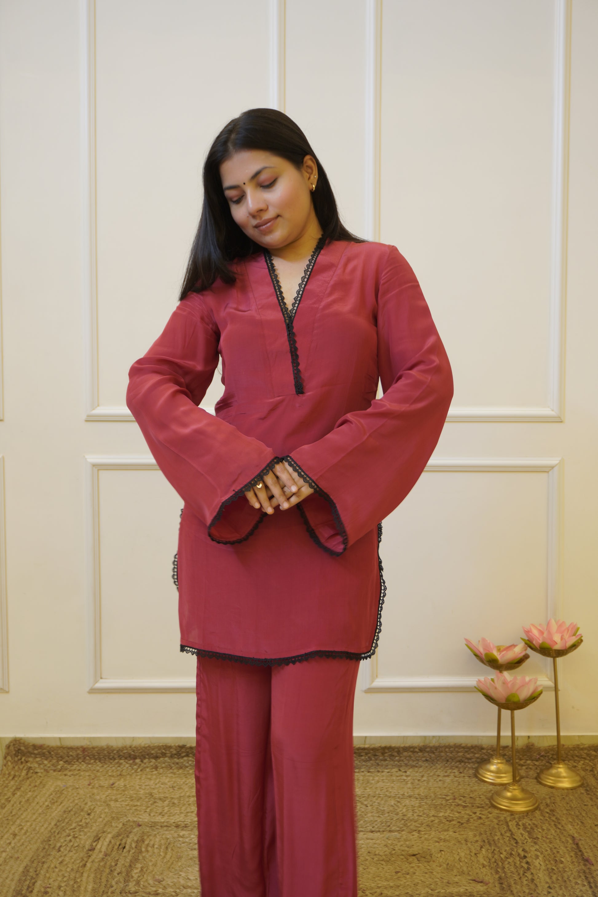 Aarzu maroon co- ord set