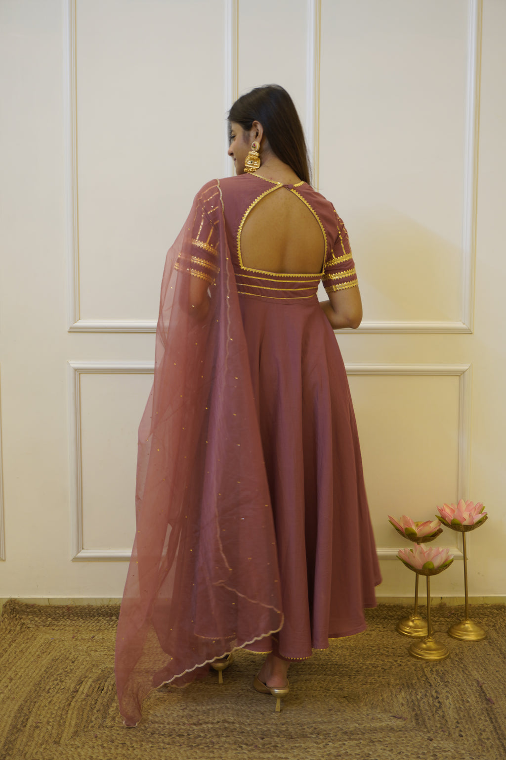 AANGI cotton anarkali set with dupatta