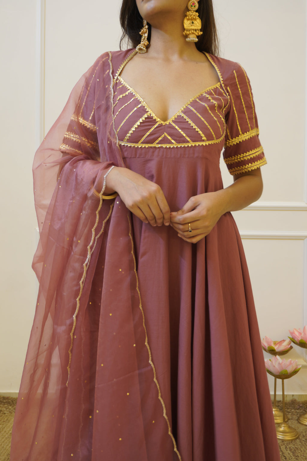 AANGI cotton anarkali set with dupatta