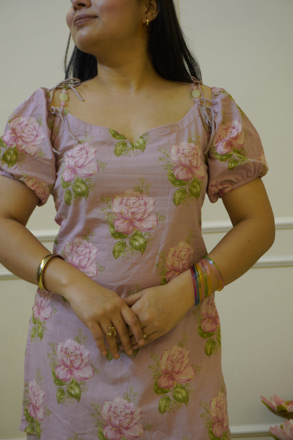 GULABAE Lavender co- ord set with detachable sleeves