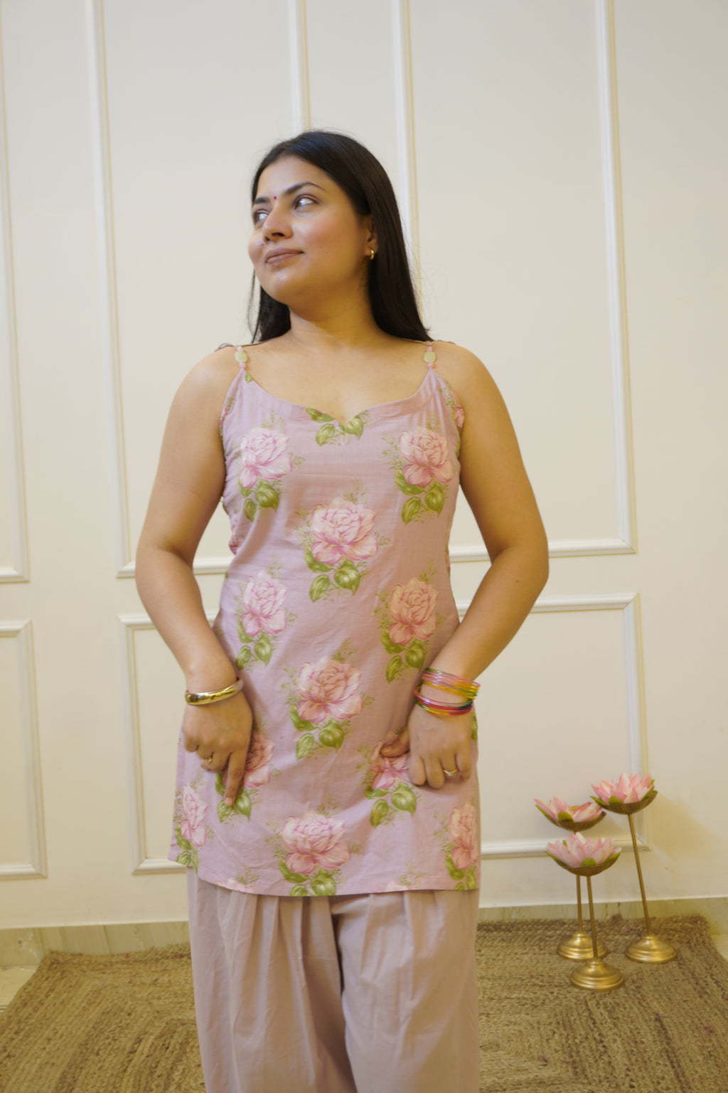 GULABAE Lavender co- ord set with detachable sleeves