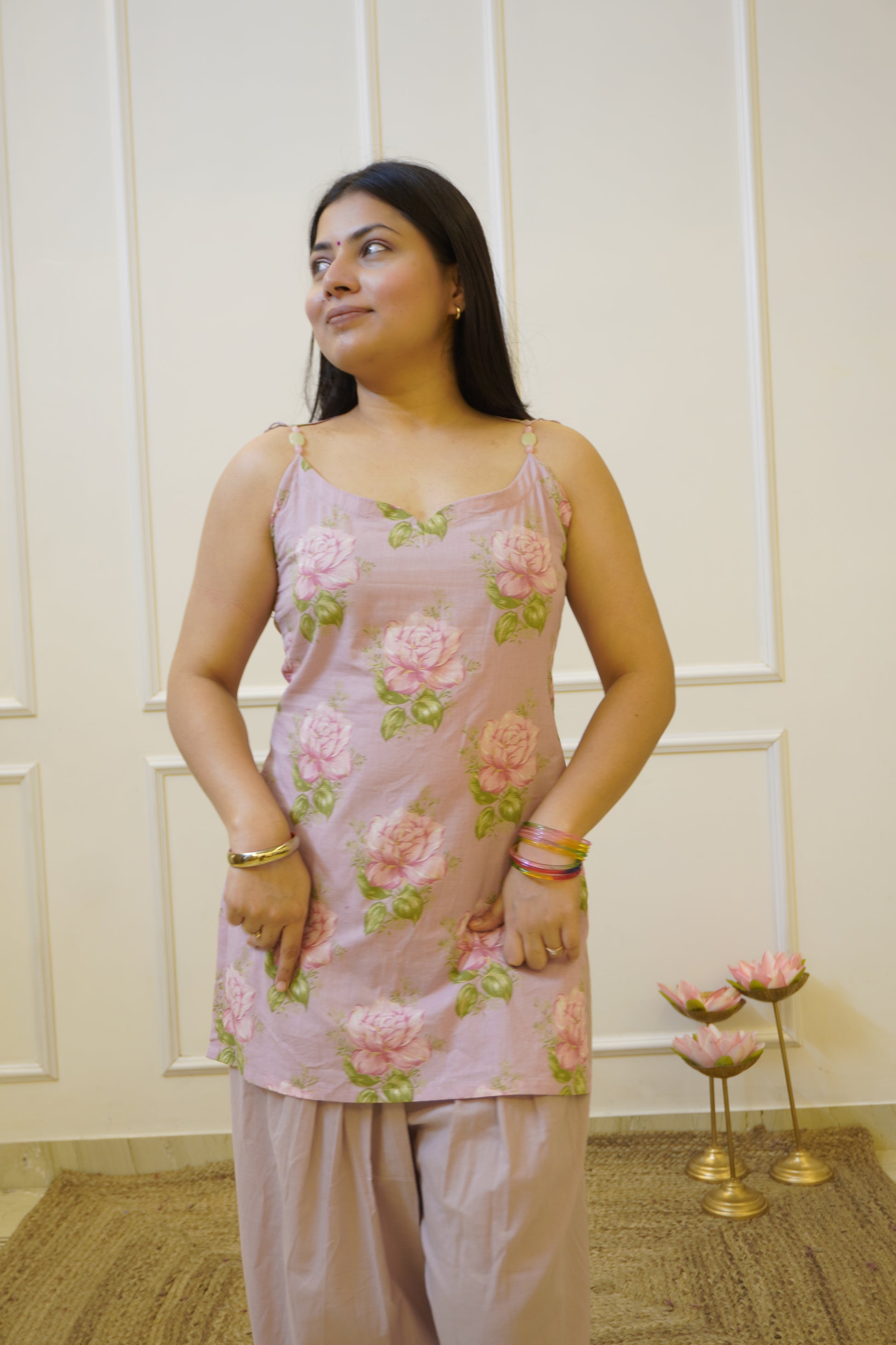 GULABAE Lavender co- ord set with detachable sleeves