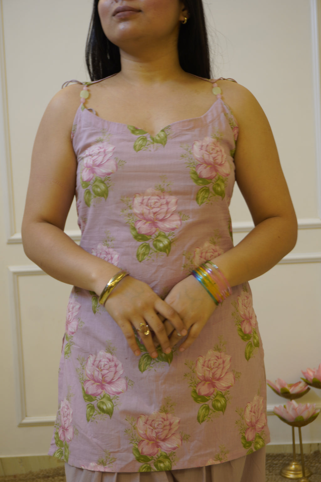 GULABAE Lavender co- ord set with detachable sleeves
