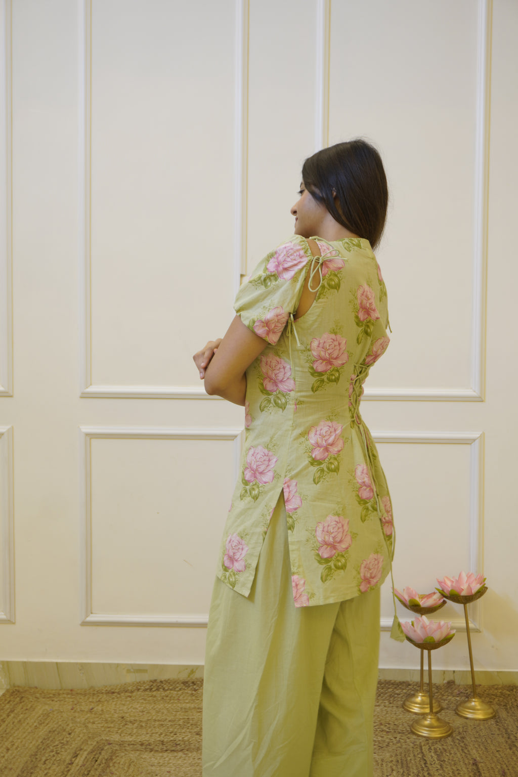 GULABAE Pista co- ord set with detachable sleeves