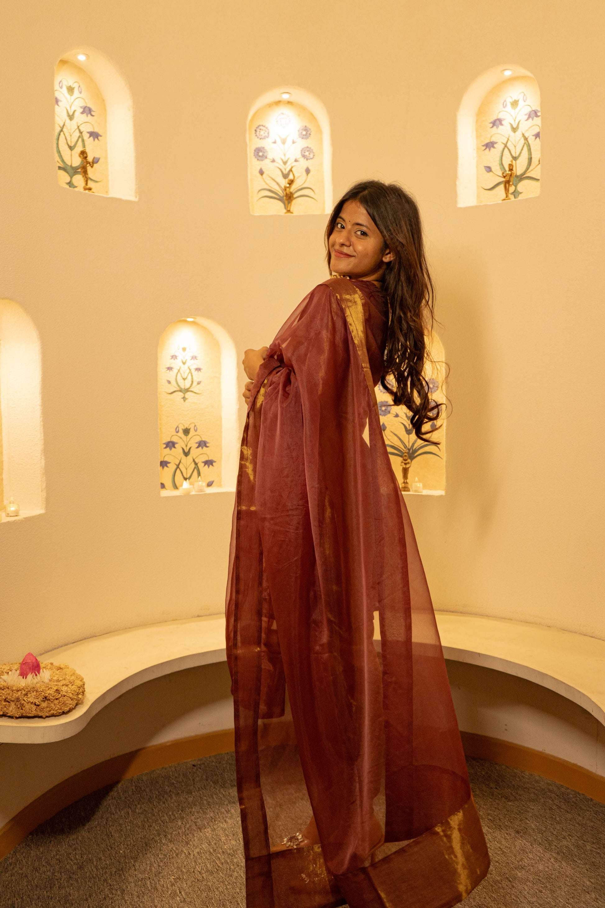 JAISORA Maroon Shimmer Straight Kurta Set