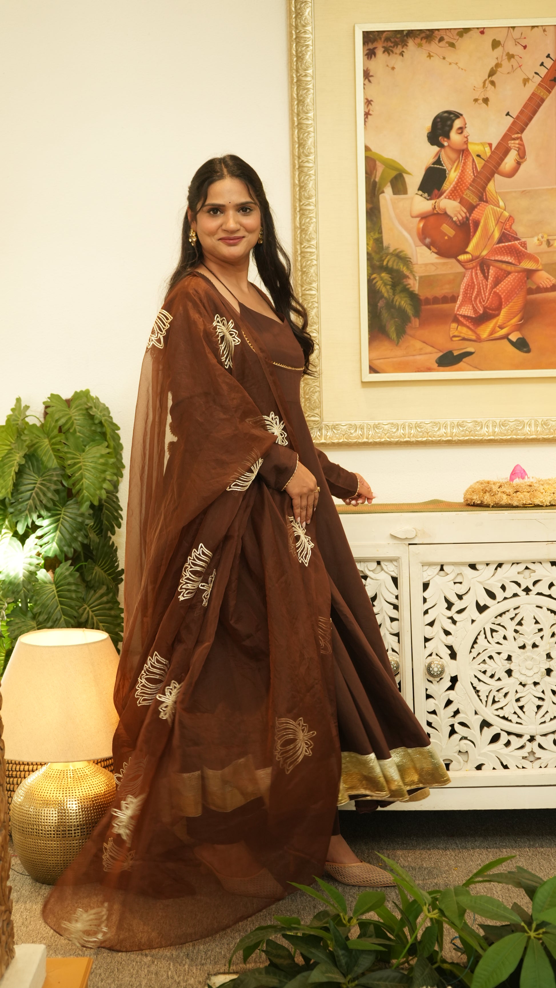NOORANI Brown Kanchli Style Kurta Set