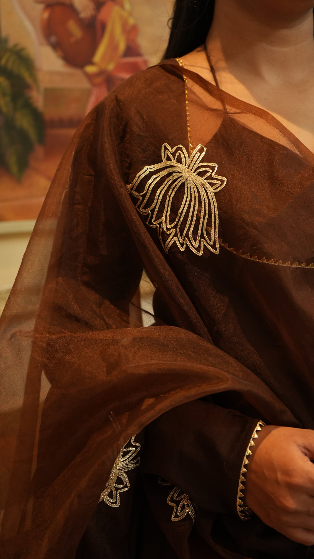 NOORANI Brown Kanchli Style Kurta Set