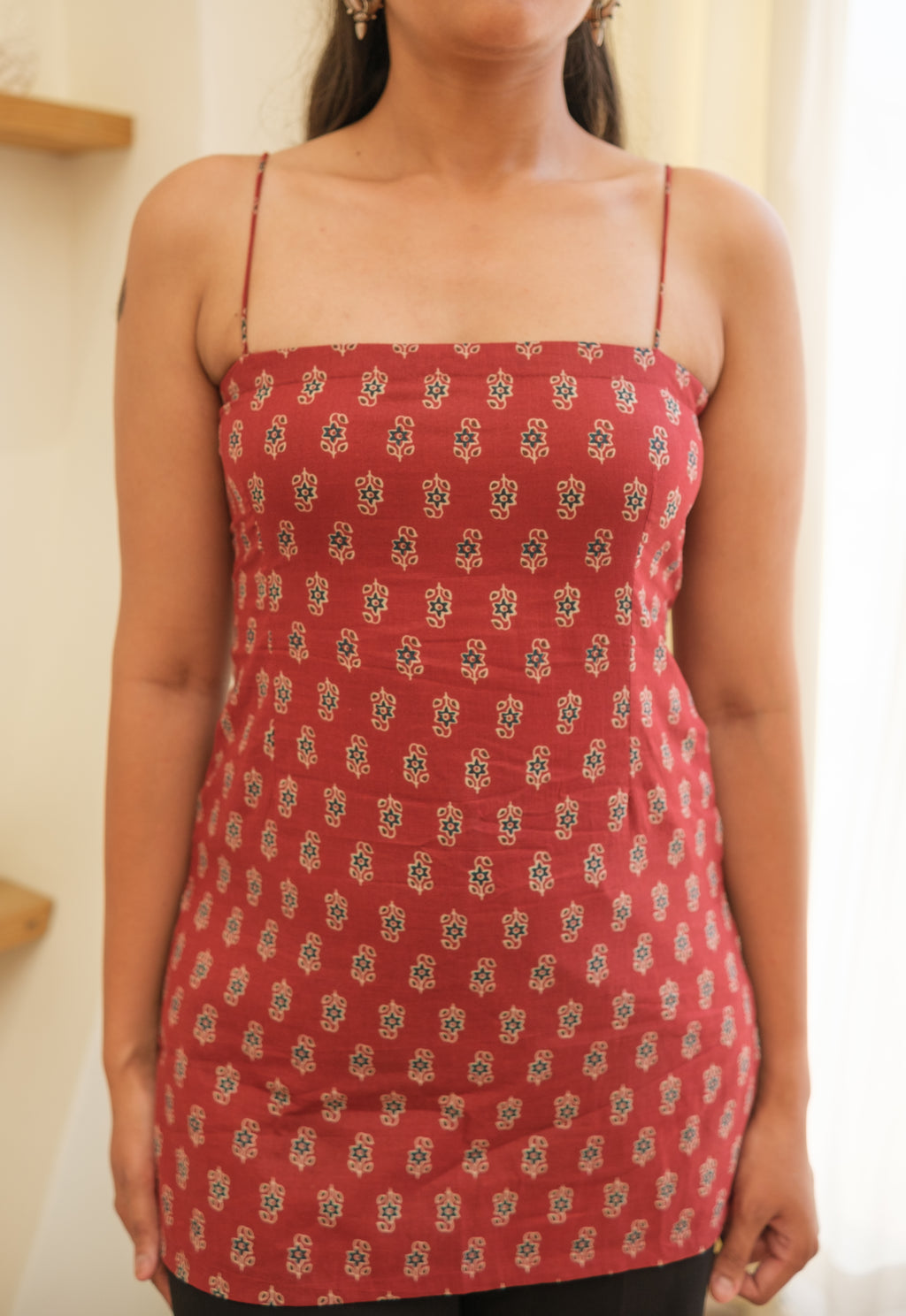 MALLIKA Brick Red short kurta