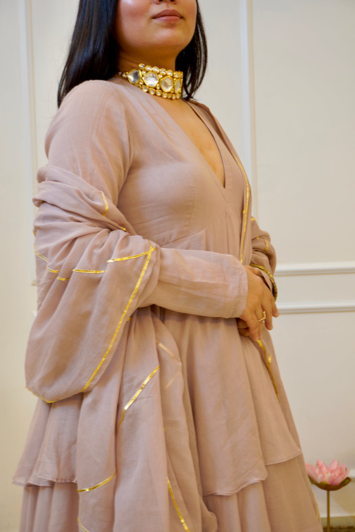 PADMA Mul cotton anarkali set