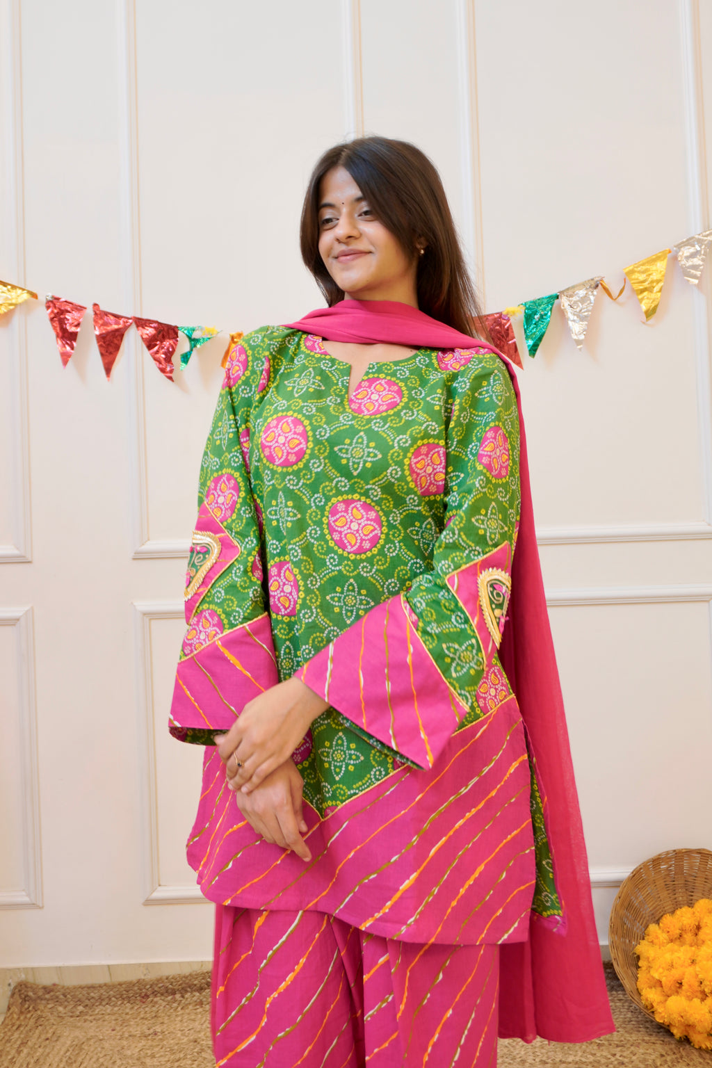 Panna cotton farshi set with dupatta