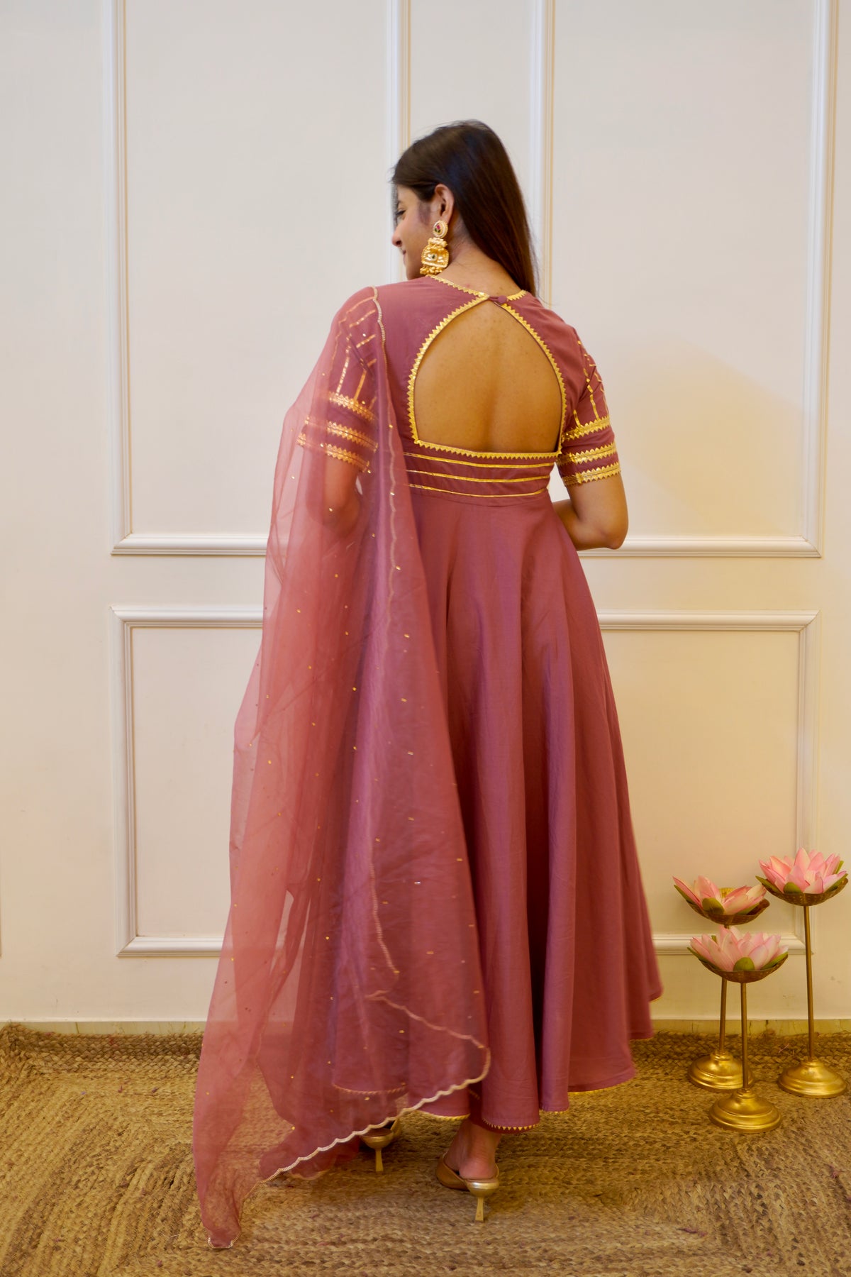 AANGI cotton anarkali set with dupatta