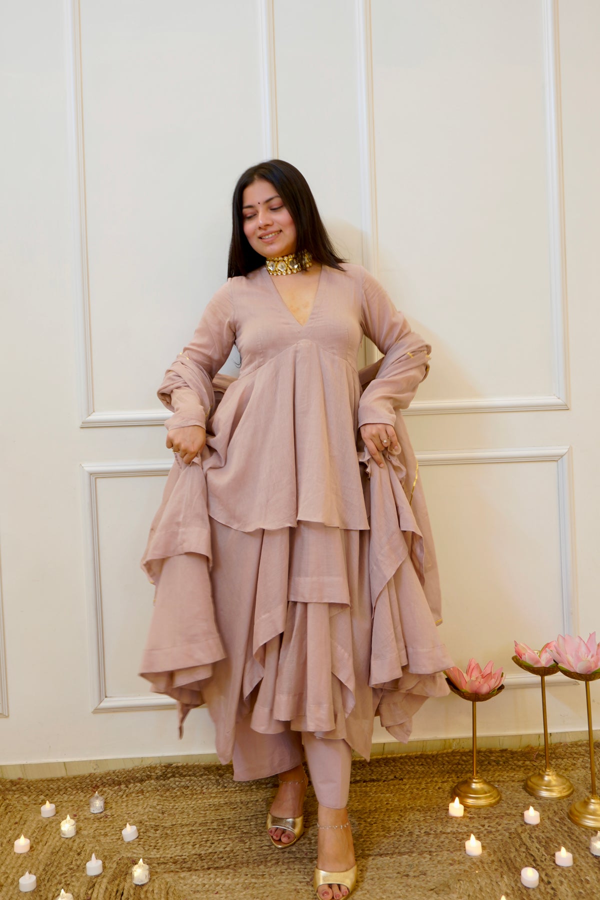 PADMA Mul cotton anarkali set